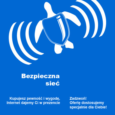 Plakat promujący firmę DBS Internet